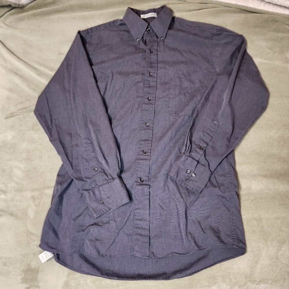 Van Heusen Dark Gray Button Down Shirt